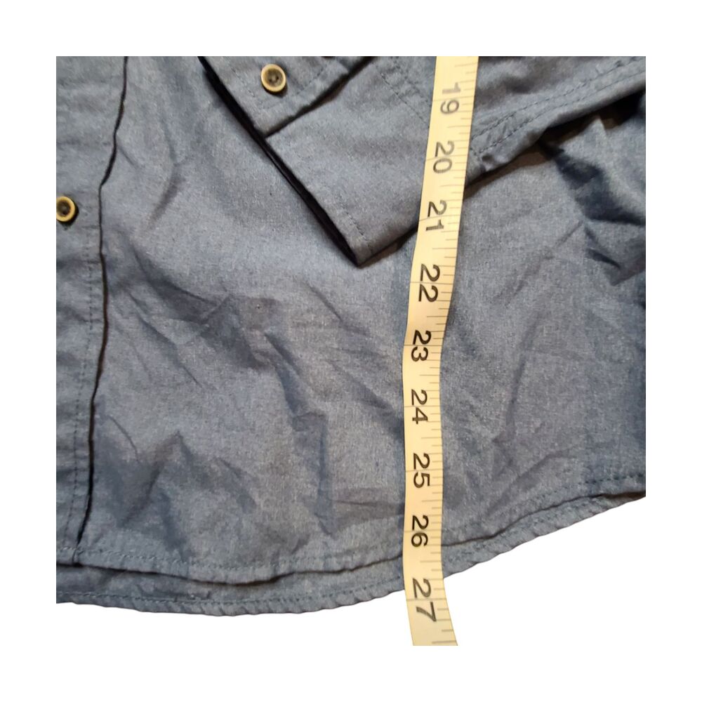 Prana Solid Blue Long Sleeve Button Down Shirt M - image 7